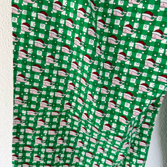 Vineyard Vines Green Pajama Lounge Pants Whale Santa Hat Drawstring Christmas S - Picture 5 of 6